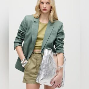 J.Crew Metallic leather tote